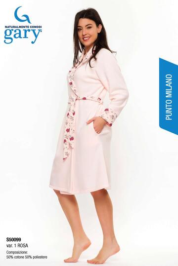 Vestaglia donna incrociata in caldo cotone lanato Gary S50099 - CIAM Centro Ingrosso Abbigliamento